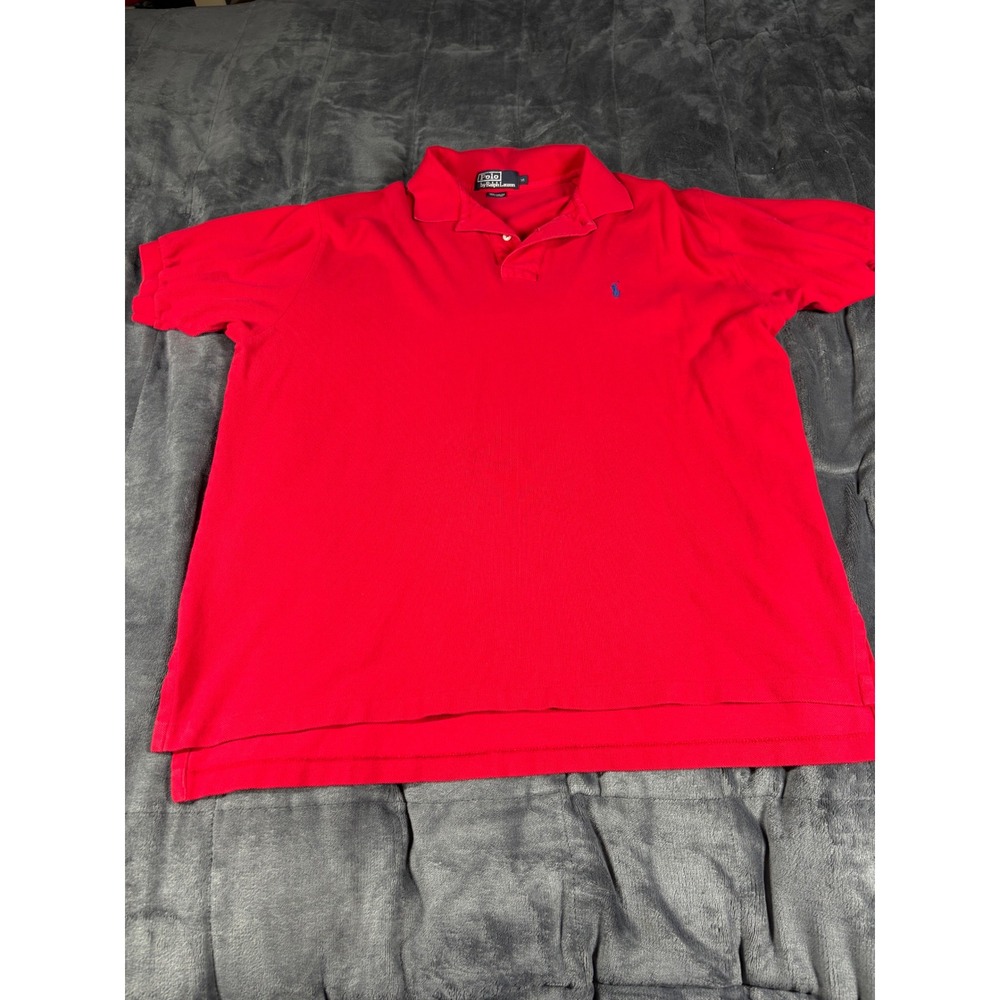 Polo Ralph Lauren Mens XL Red Short Sleeve Cotton‎ Pique Pony Logo Polo Shirt